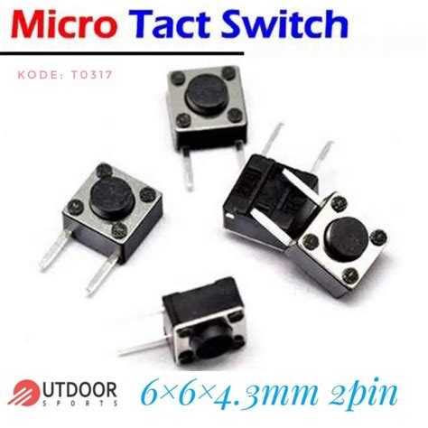 Jual Tactile Switch Push Button Saklar Tekan 6x6x4 3 Mm 2 Pin Arduino