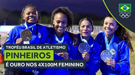 Pinheiros é ouro no revezamento 4x100m feminino no Troféu Brasil de