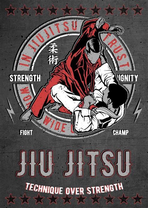 Jiu Jitsu Bjj Ju Jutsu Poster Picture Metal Print Paint By Dam