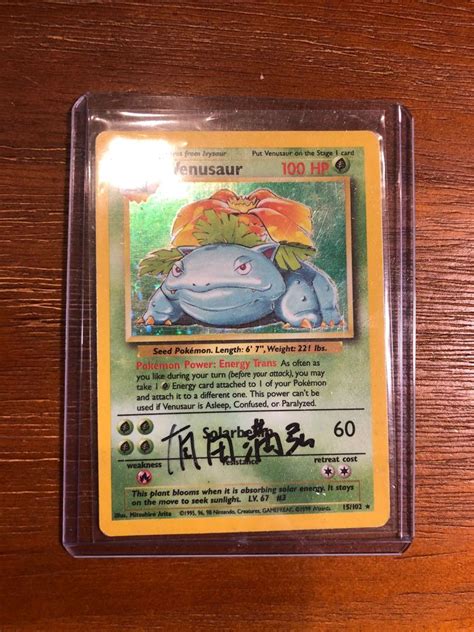 Mitsuhiro Arita Signed Venusaur Base Set Hobbies Toys Toys Games