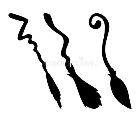 Witch Broom Outline Cartoon Vector Symbol Icon Design. Beautiful Stock ...