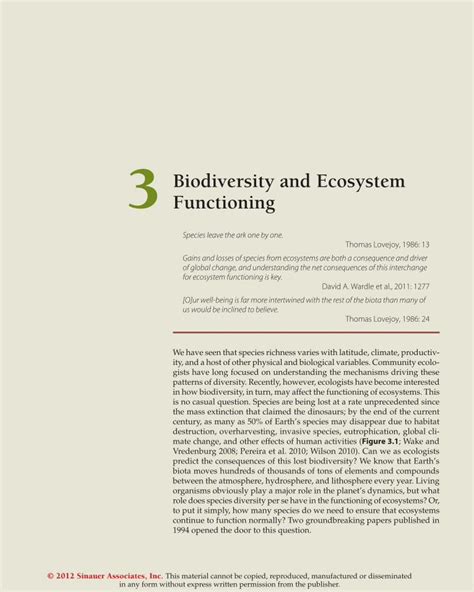 Pdf Biodiversity And Ecosystem Functioning Biodiversity And