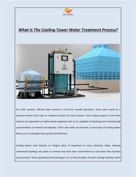 What Is The Cooling Tower Water Treatment Process? by cetenvirodigital - Issuu