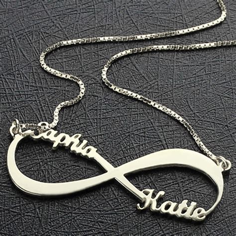 Infinity Necklace Infinity Symbol Necklace Engraved Name