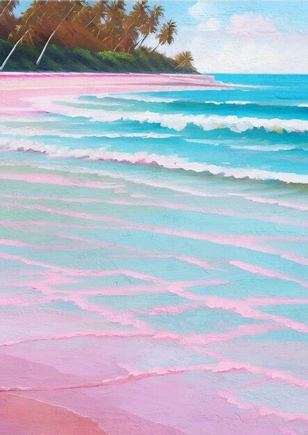 Premium Photo Pastel Pink And Blue Landscape Painting