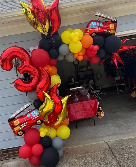 Kit de 37 globos de fiesta de camión de bomberos decoraciones de