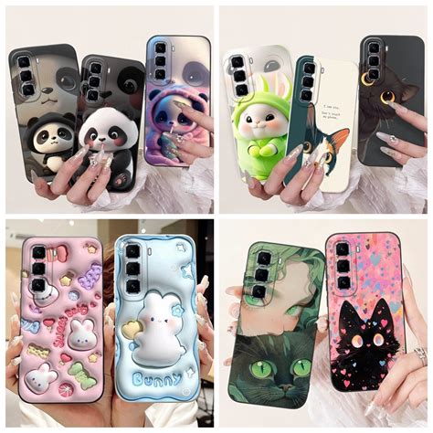 For Infinix Hot Pro G X Case Lovely Panda Rabbit Cartoon Soft Silicone Shockproof Cover