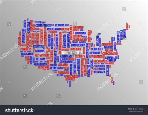 Usa Map Word Cloud Words American Stock Vector (Royalty Free) 259410278