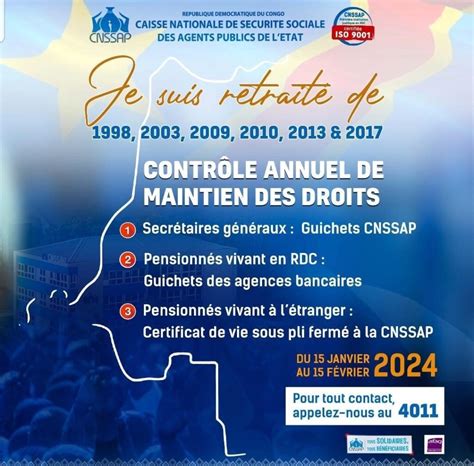 Rdc La Cnssap Annonce Une Op Ration De Contr Le Annuel Du Janvier