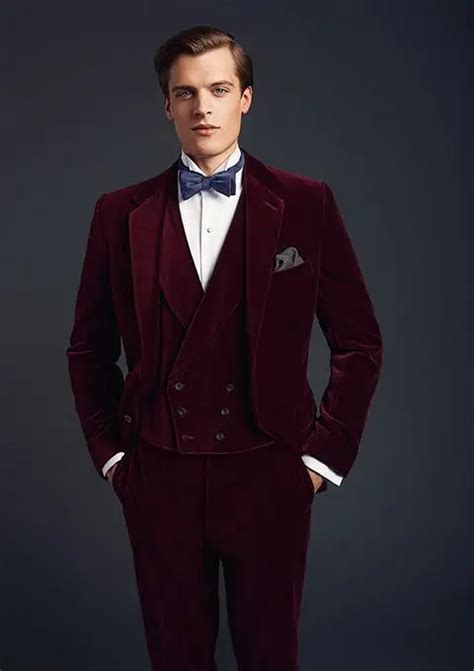 Latest Coat Pant Designs Burgundy Velvet Prom Men Suit Slim Fit Tuxedo