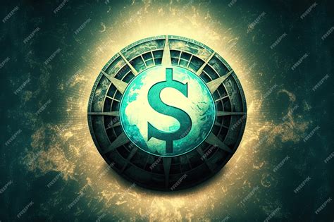 Premium AI Image | Background with a money sign and a globe digital ...