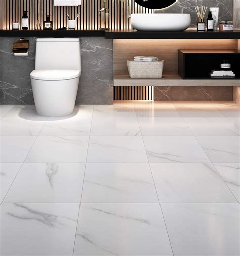 Livelynine Peel And Stick Floor Tile Stickers Waterproof Vinyl Flooring White Marble Vinyl Tiles