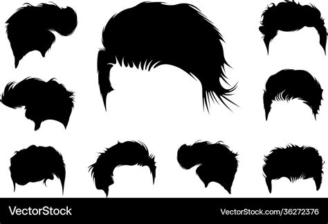 Man-hair-style-boy-silhouette-art Royalty Free Vector Image