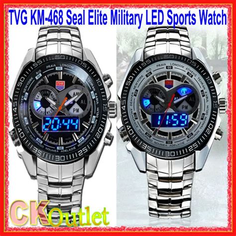 New Tvg Km Km Seal Elite Military Led Sports Watch Dual