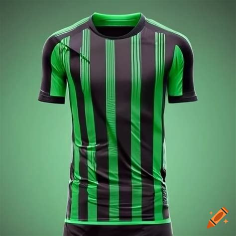 Green And Black Striped Soccer Jersey On Craiyon