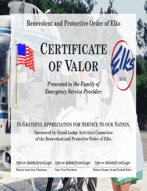 Fillable Online Certificate Of Valor Fax Email Print Pdffiller