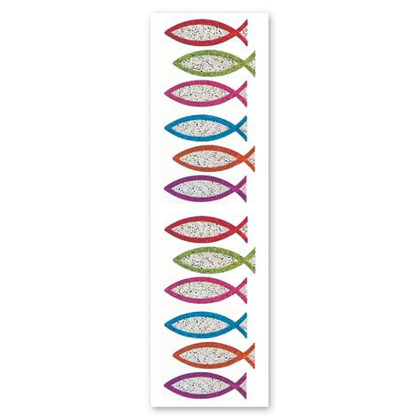 Christian Fish Symbol Sparkly Prismatic Stickers - Packaged – Sticker ...