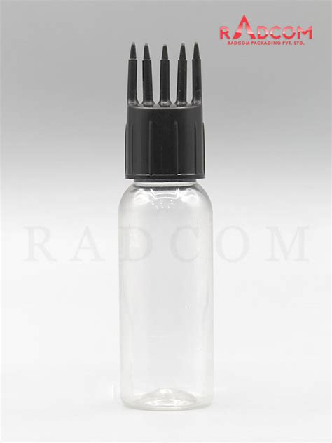 Ml Boston Clear Pet Bottle With Black Comb Hair Applicator