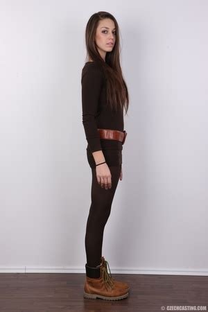 Teen Brunette Strips Off Her Brown Mini Dress Leggings Xxx Dessert