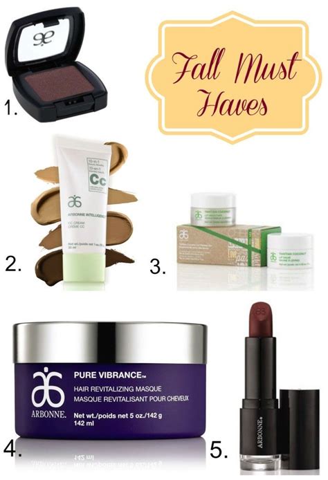 Top Arbonne Products for Fall. Your must have colours and products for Fall. Arbonne Skin Care ...