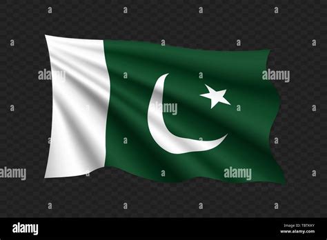 D Waving Flag Of Pakistan Vector Illustration Stock Vector Image