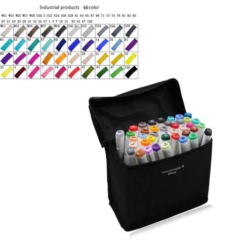 TOUCHNEW Marker Lot de 40 marqueurs à alcool double pointe conçue pour