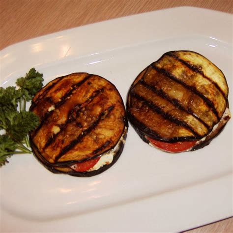 Grilled Eggplant Tomato And Goat Cheese Recipe Allrecipes