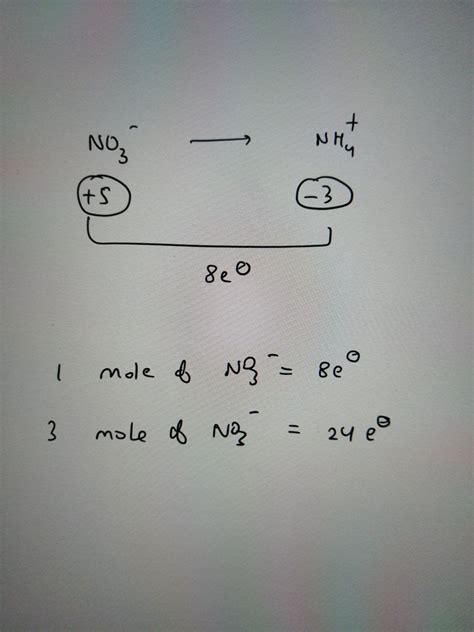 Zn No3 Zn2 Nh4 H2o How Many Moles Of Electrons 3 Mole Of No3