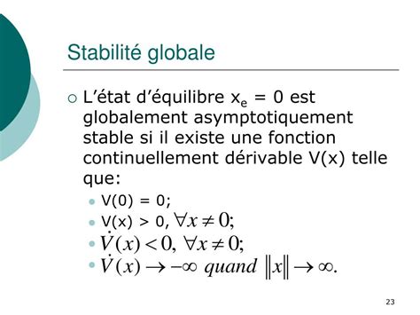 PPT Théorie de Lyapunov sur la stabilité PowerPoint Presentation