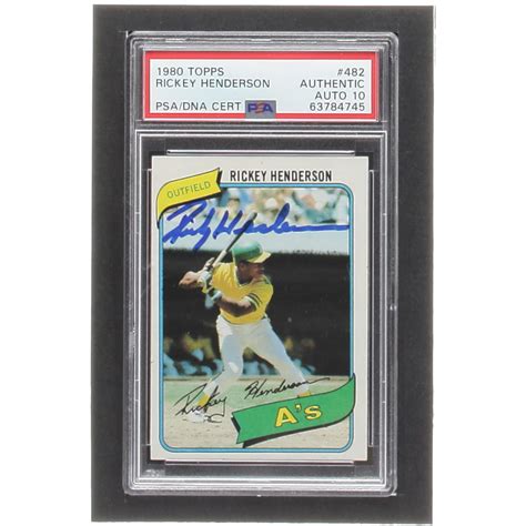 Rickey Henderson Signed Topps Rc Psa Pristine Auction