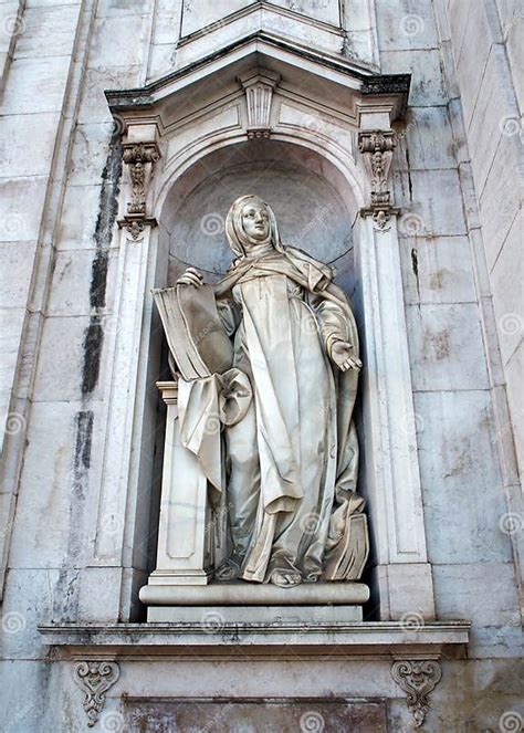 Statue Of St Teresa Of Avila On The Facade Of The Estrela Basilica