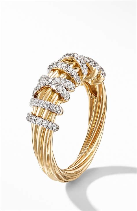 David Yurman Helena Small 18k Yellow Gold Ring With Diamonds Nordstrom