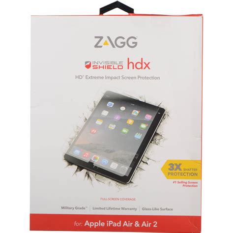 Zagg Invisibleshield Hdx Screen Protector For Ipad Id5hxs F00