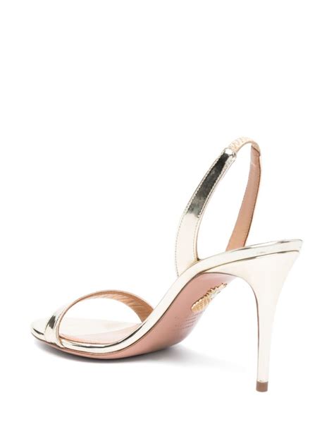 Aquazzura So Nude 85mm Sandals Gold FARFETCH UK