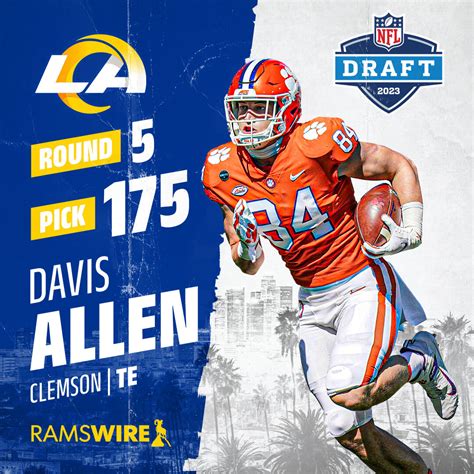 Clemson Football Davis Allen Drafted By The La Rams