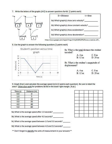 Speed Velocity Acceleration And Displacement Test Set With A Key