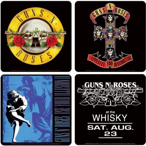 NEW GUNS N ROSES ALBUM COVERS COASTER SET 4 VINTAGE AXL ROSE ROCK ...