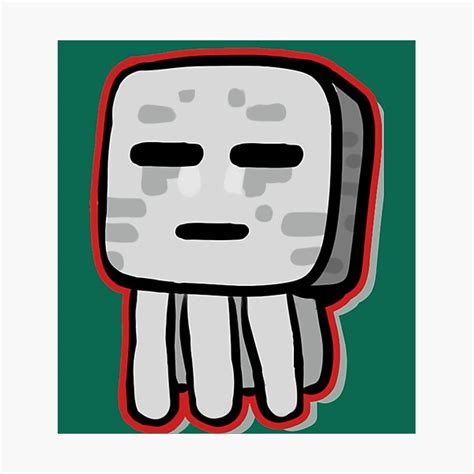 Minecraft Ghast Drawing Photographic Print For Sale By Boscioguidena Redbubble