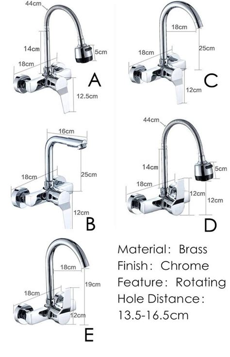 Luxury Wall Mounted Double Holes Flexible Kitchen Faucet Mixers Sink Tap Wall Kitchen Faucet Hot