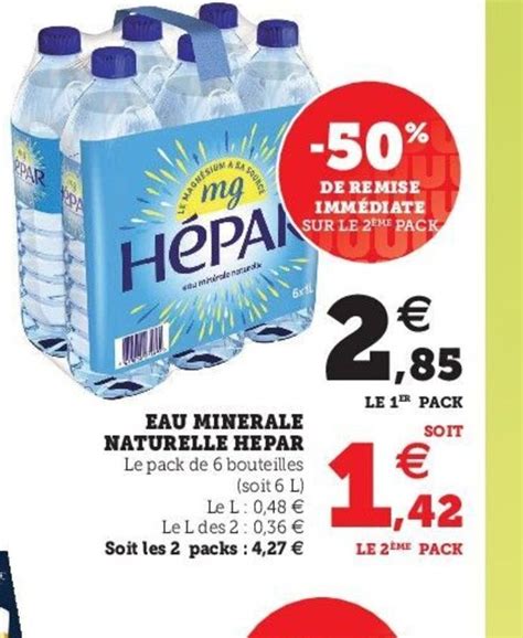 Promo Eau Minerale Naturelle Hepar Chez Super U