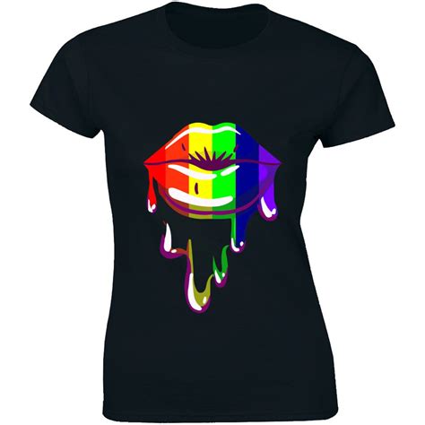 Rainbow Pride Shirt Lips Lgbt Proud Gay Soho London Art Retro Cool Women S Tee Etsy