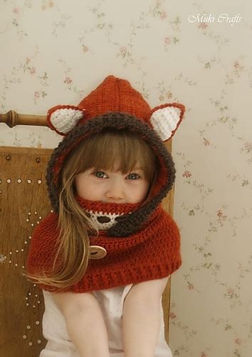 Ravelry Reed Fox Hooded Cowl Pattern By Muki Crafts