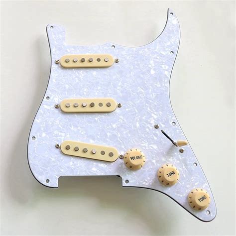 Custom SSS Pearloid Strat Guitar Pickguard Prewired With AlNiCo Pickups