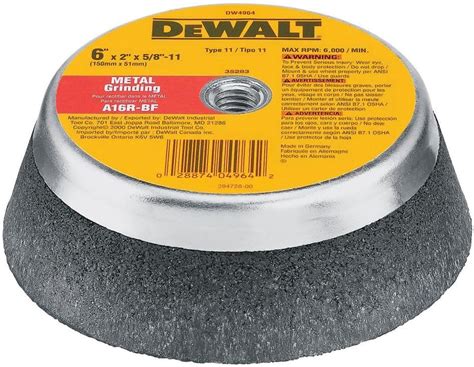 Amazon Dewalt 6 In X 2 In T11 Metal Grinding Wheel Industrial