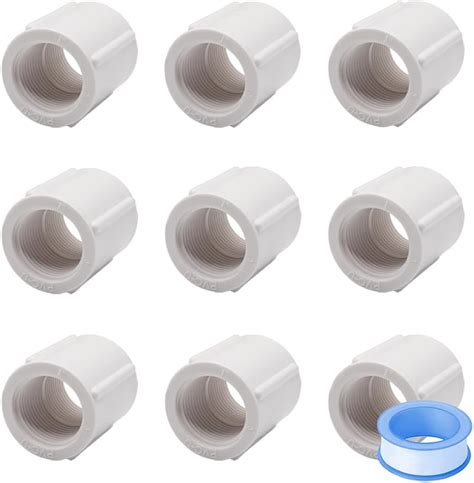 Unids Pulgada Doble Hembra Roscada Blanco Pvc Adaptador Accesorios