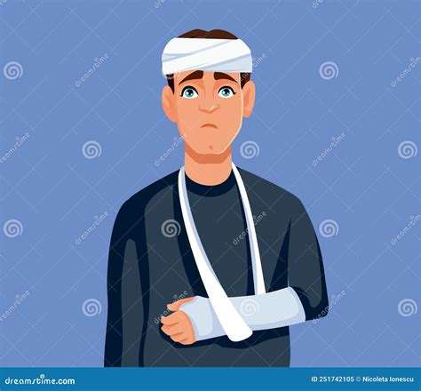 Man Suffering Injuries After An Accident Vector Illustration Stock