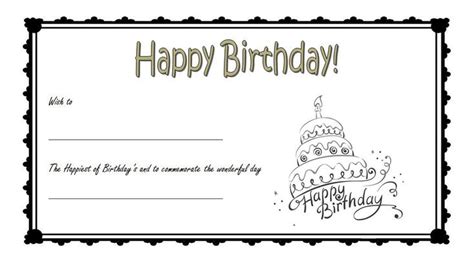 Birthday Gift Certificate Template Free (2nd Design) | Gift certificate ...