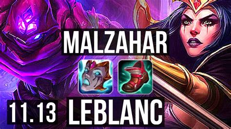 Malzahar Vs Leblanc Mid M Mastery Games Kr