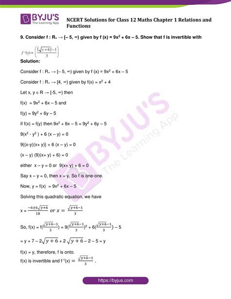 Ncert Solutions For Class 12 Maths Chapter 1 Relations And Functions