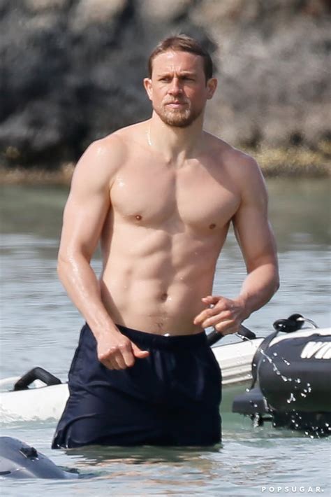 Charlie Hunnam Shirtless On The Beach In Hawaii March 2018 POPSUGAR